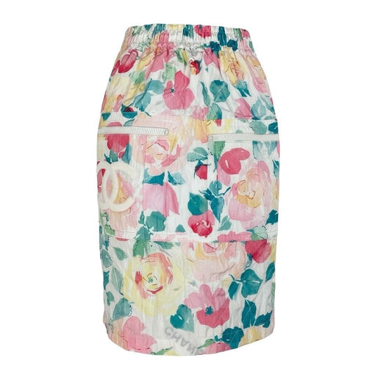 Chanel Vintage CC Logo Side Zip Slit Mini Skirt 34 Multicolor