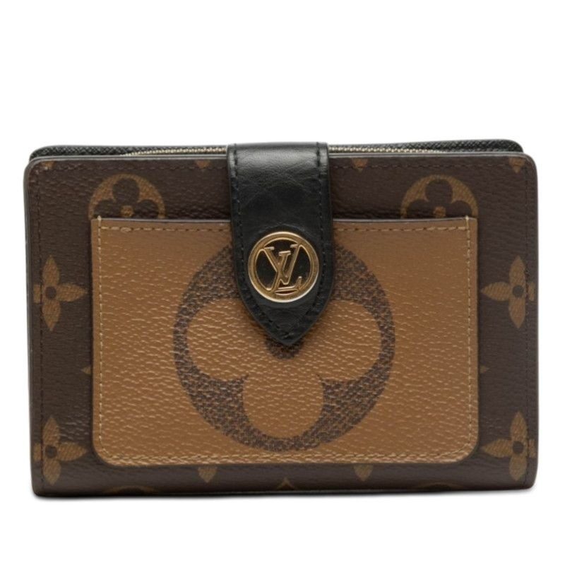 Louis Vuitton Monogram Giant Reverse Portefeuille Juliette Bifold Wallet Brown