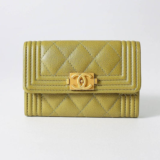 Chanel Card Case Boy Green