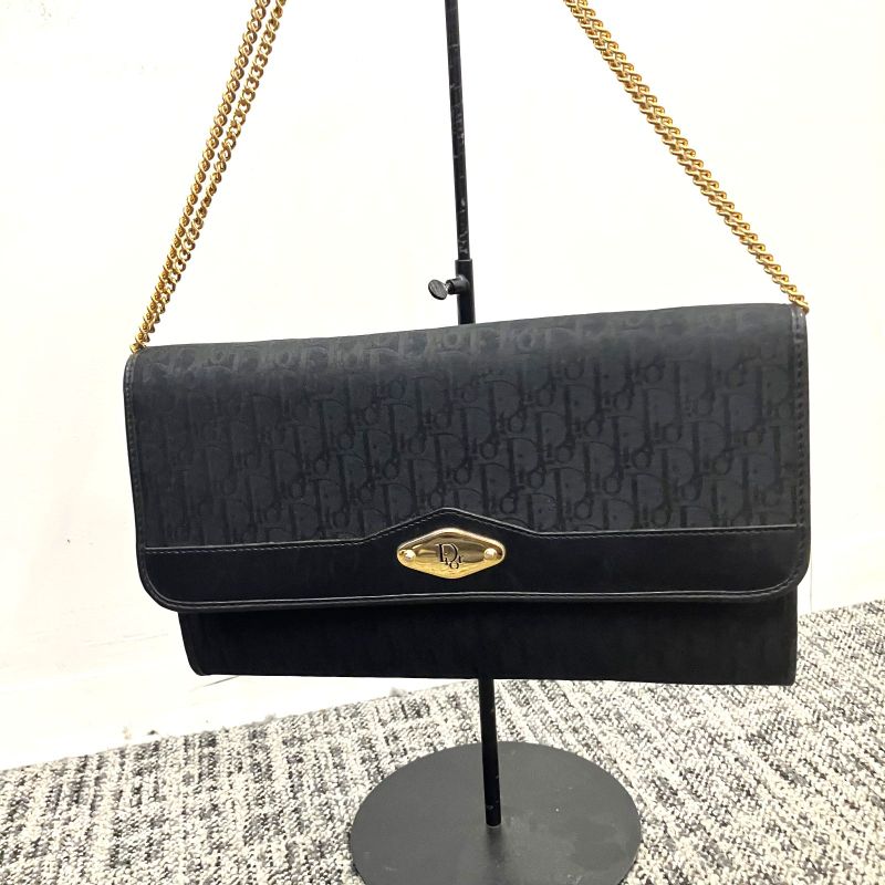 Christian DIOR Trotter Pattern Chain 2WAY Bag: Y2044