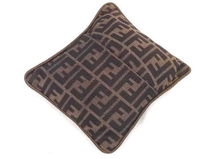 Fendi Zucca Pattern Nylon Canvas Cushion Interior Brown Av9112
