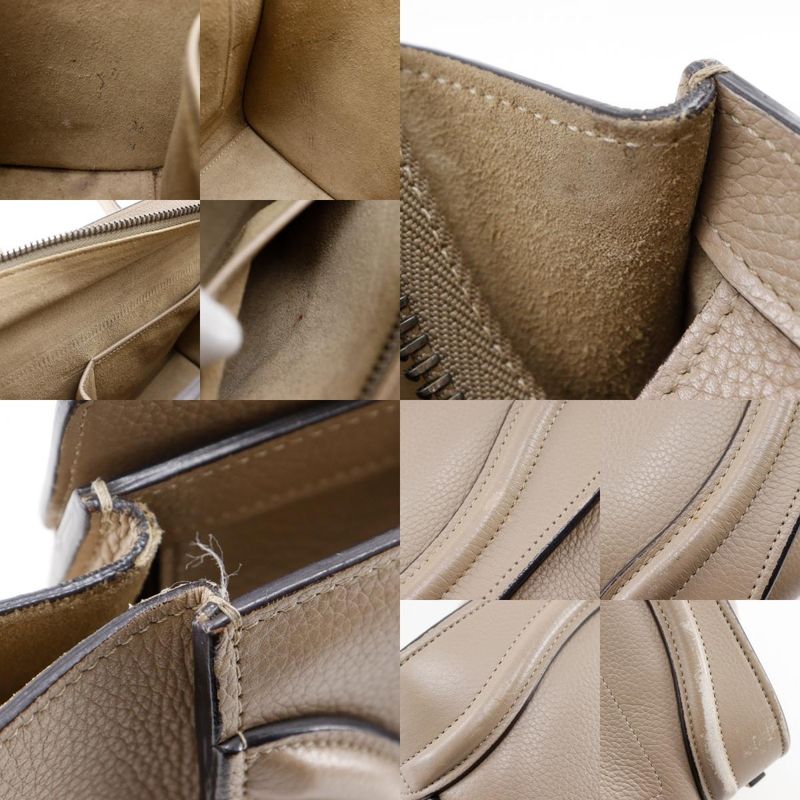 Celine Luggage Micro Shopper Leather Beige Women's Handbag