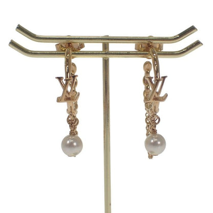 Louis Vuitton Blooming Pearl Earrings Metal Gold