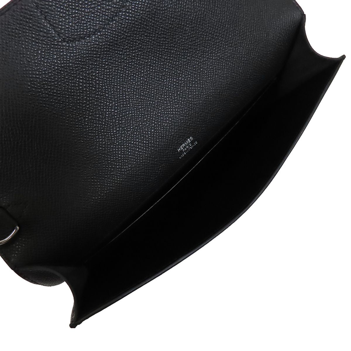 Hermes Sac a Depeches 24 Black Silver Epsom Clutch — view 5