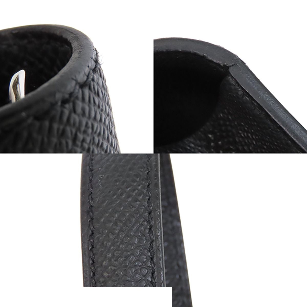 Hermes Sac a Depeches 24 Black Silver Epsom Clutch — view 8