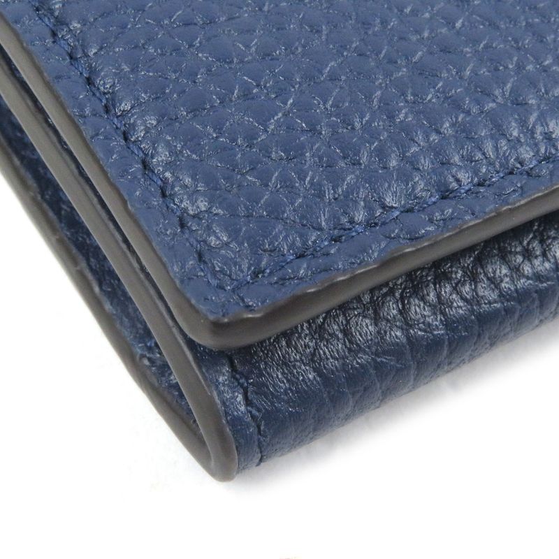 Gucci 771152 Logo Silver Hardware Bifold Leather Card Case Business Card Holder