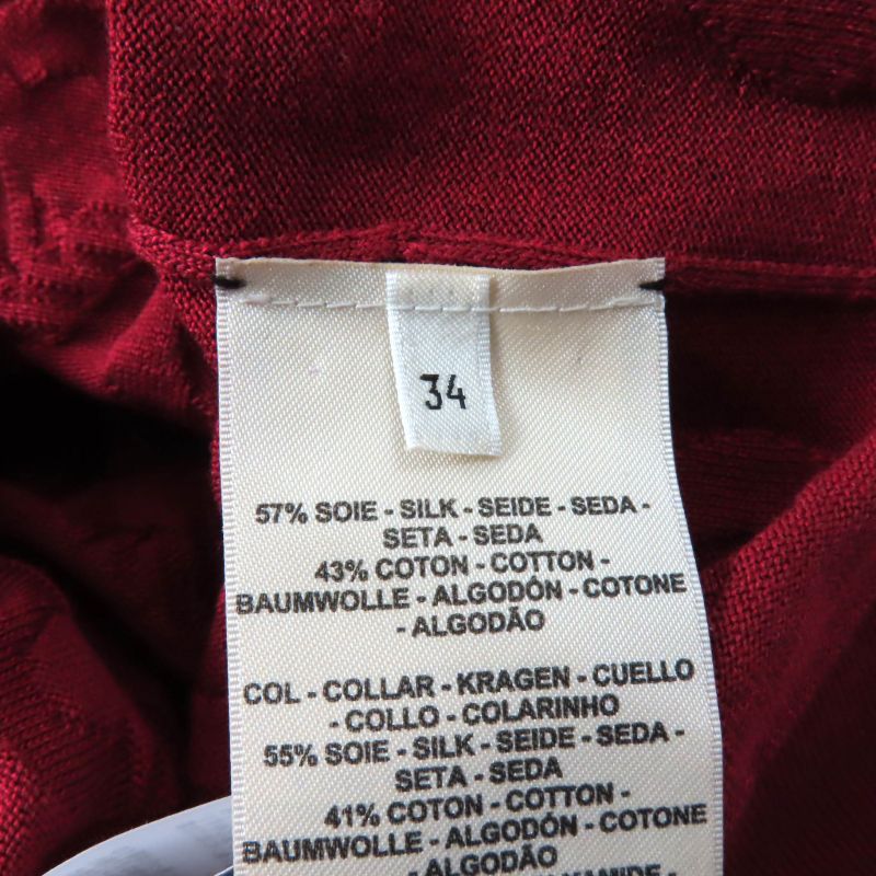 Hermes 23AW 3e2614d3 Silk-blend Chaine D'ancre Wide Sleeve Knit Red 34 Made In