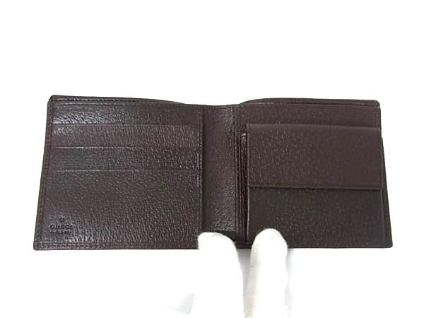 Gucci 04862 GG Canvas And Leather Fold Wallet Coin Purse Billfold Brown Fg6842