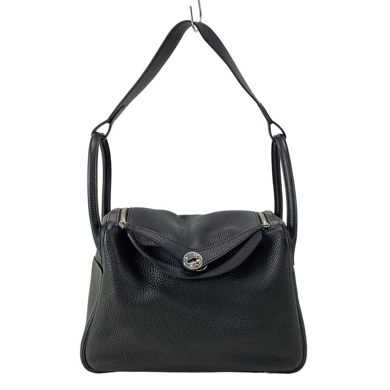 Hermes Shoulder Bag Lindy 30 Black Silver Hardware
