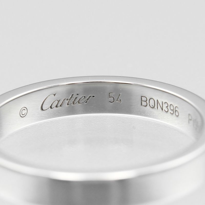 Cartier C De Cartier Engraved Pt950platinum 13.5 Ladies 5.3g Ring