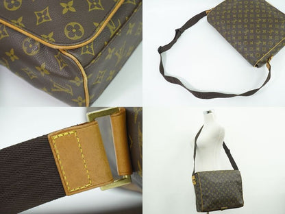 Authentic Louis Vuitton LV Abbess Monogram Shoulder Bag Messenger Bag Brown