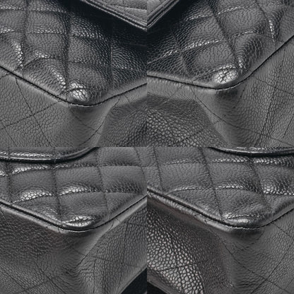 Chanel Chain Shoulder Bag Matelasse Double Flap 25 Caviar Skin Black (gold