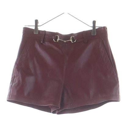 Gucci Horsebit Leather Shorts Red 38 Wine