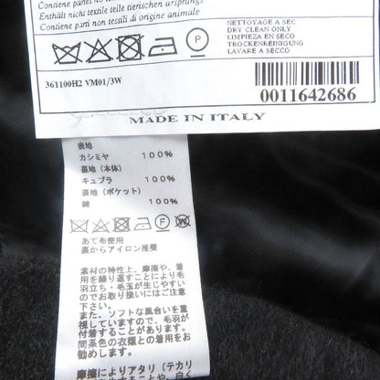 Hermes 23AW 100% Cashmere Double Breasted Chester Coat Long Coat Dark Gray 46