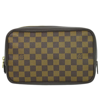 Authentic Louis Vuitton LV Trousse Toilette Damier Ebène Pouch Cosmetic Pouch