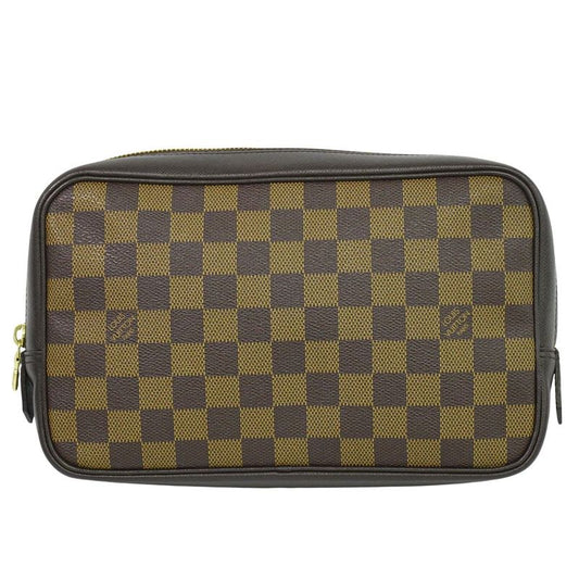 Authentic Louis Vuitton LV Trousse Toilette Damier Ebène Pouch Cosmetic Pouch