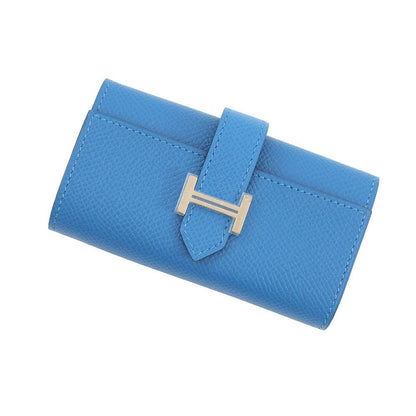 Hermes 4 Key Case Bearn Blue Elige Silver Epsom Holder Zelige