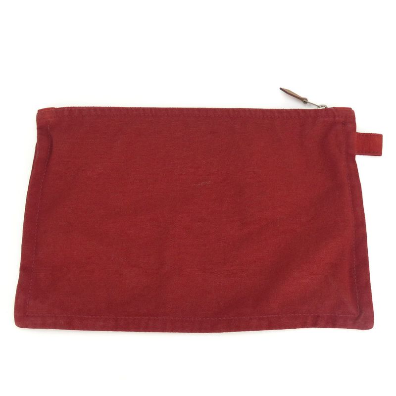 Hermes Pouch Bora Cotton Leather Bordeaux Enji Silver Hardware Flat Multi Pouch