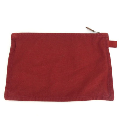 Hermes Pouch Bora Cotton Leather Bordeaux Enji Silver Hardware Flat Multi Pouch
