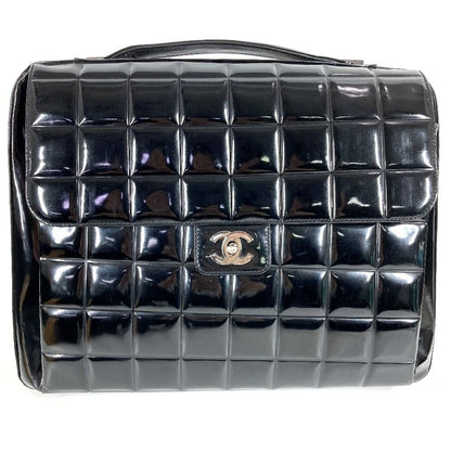 Chanel Business Bag CC Logo Beach Enamel Black