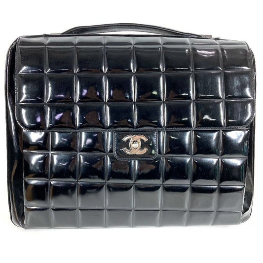 Chanel Business Bag CC Logo Beach Enamel Black