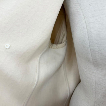Fendi Wool Silk Fflogo Double Breasted Coat White 40 — view 5