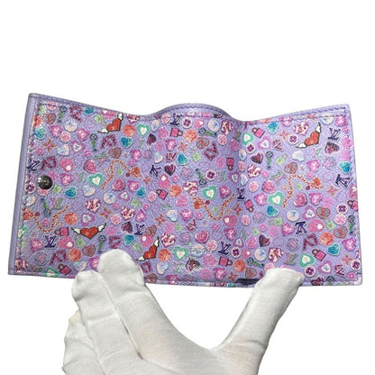 Em07001 Louis Vuitton Wallet Trifold Wallet M81887 Portefeuille Lock Mini Purple