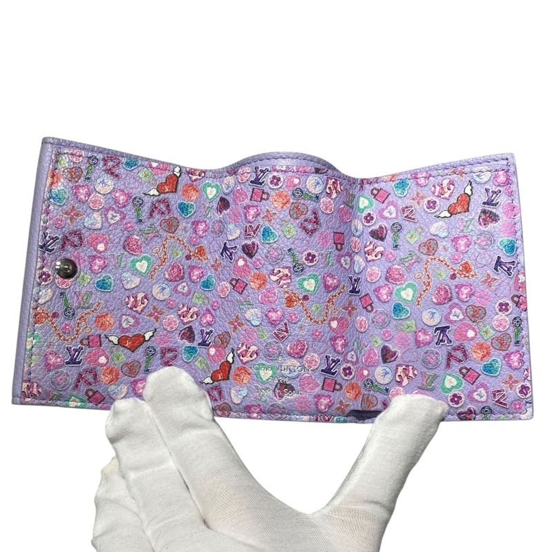 Em07001 Louis Vuitton Wallet Trifold Wallet M81887 Portefeuille Lock Mini Purple