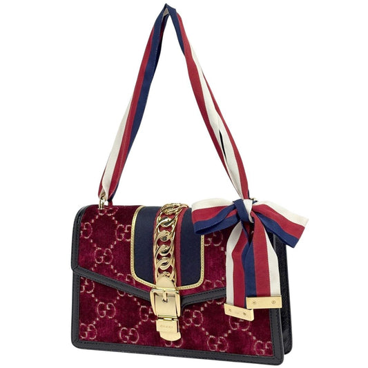 Gucci Sylvie Shoulder Bag Sherry Red Black