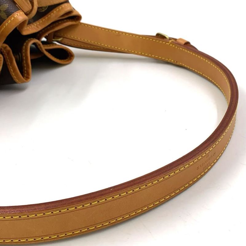 Louis Vuitton Petite Noe Monogram Leather × PVC Brown Shoulder Bag Gold M42226