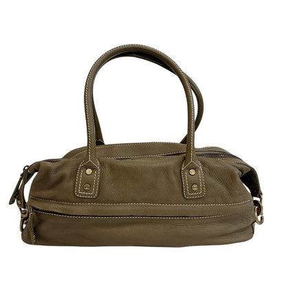 Celine Bow Sling Bag Triomphe Stitch Leather Khaki