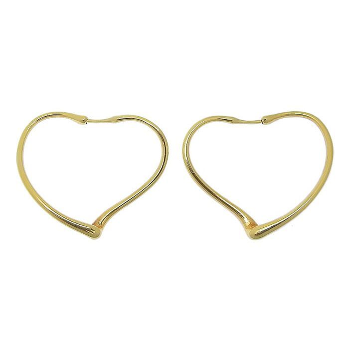 Tiffany & Co Tiffany & Co Open Heart Hoop Earrings Small 18K Yellow Gold 750