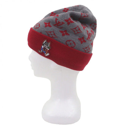 Louis Vuitton LV Rabbit Monogram Wool Hat Knit Cap Gray Red — view 3