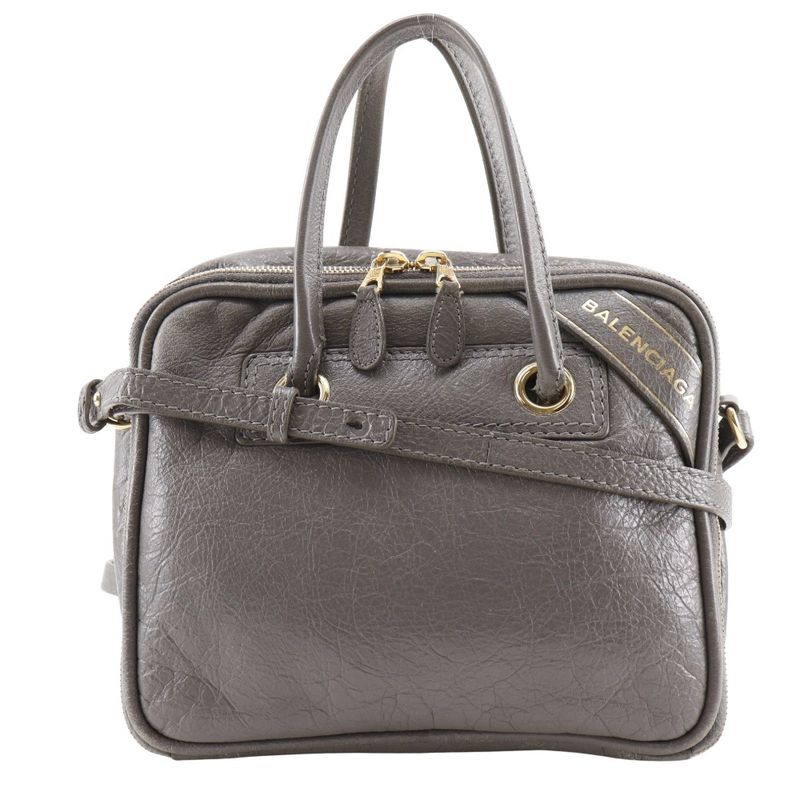 Balenciaga Blanket Square S 2WAY Shoulder 466541 Leather Gray Women's Handbag