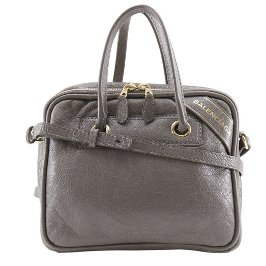 Balenciaga Blanket Square S 2WAY Shoulder 466541 Leather Gray Women's Handbag