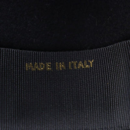 Hermes 100% Wool Hat With Ribbon Black 58 Men's Recommende