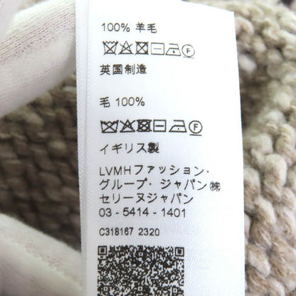 Celine 2adw6824v 100% Wool Triomphe Crew Neck Long Sleeve Knit Sweater Brownish