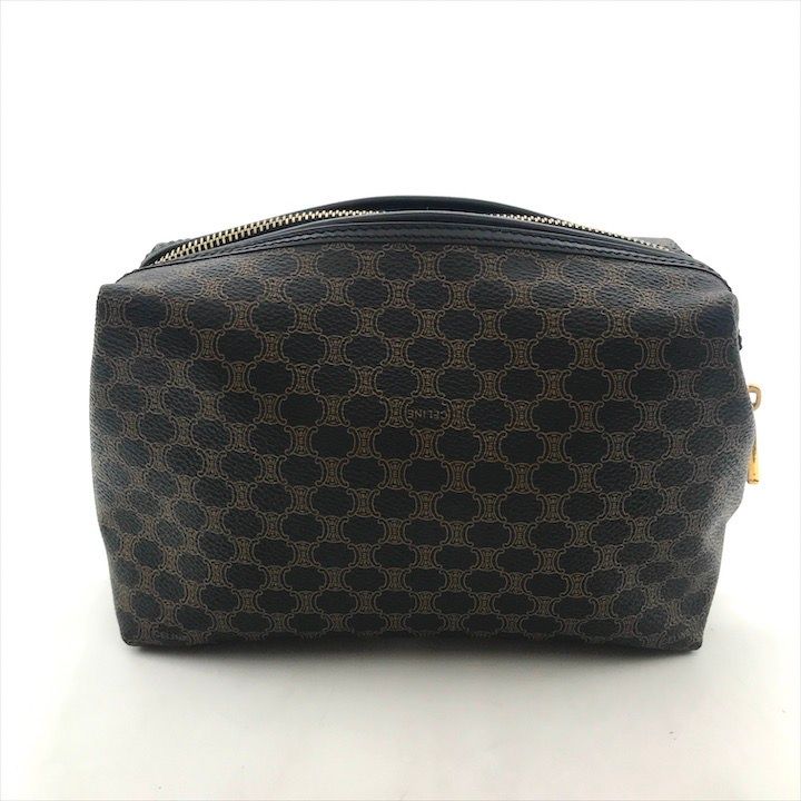 Celine Black Macadam Triomphe Leather Second Pouch Case Brown
