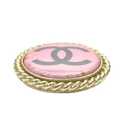 Chanel Brooch Pin Brooch Accessories Small Accessories Coco Mark GP Gold Pink