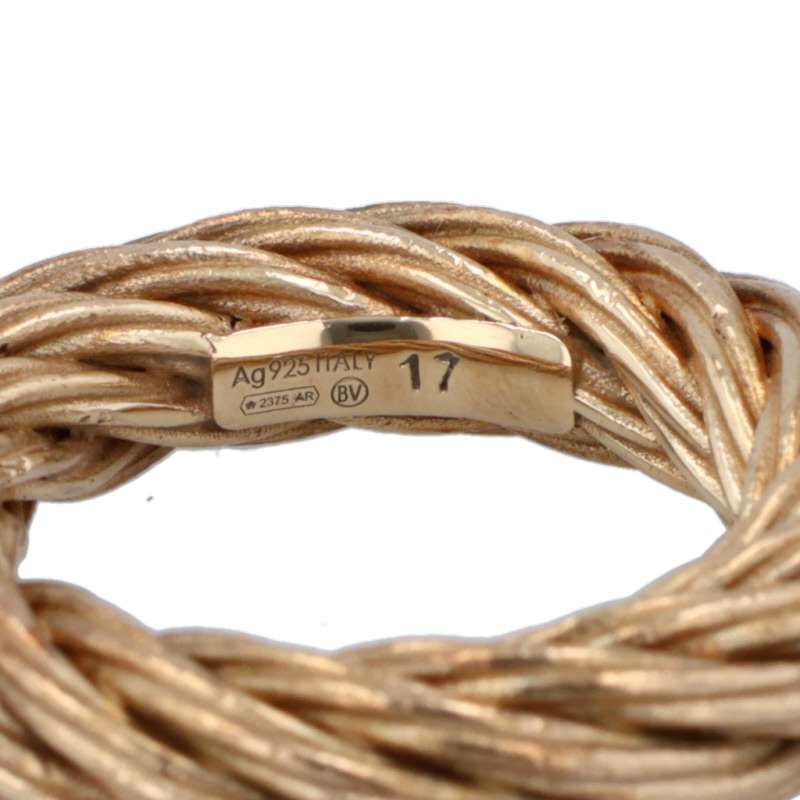 Bottega Veneta Twisted Ring Silver Ring Men's Size 17