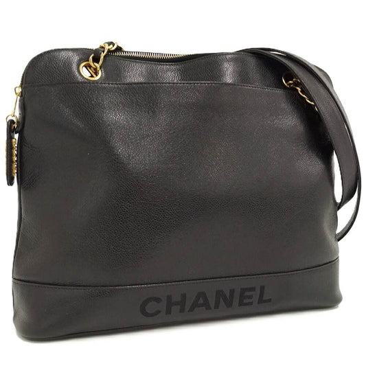 Chanel Chain Shoulder Bag Caviar Leather Black