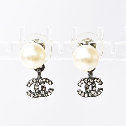 Chanel Logo CC Rhinestone Pearl Swing Coco Mark — view 3