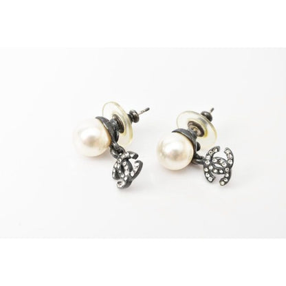 Chanel Logo CC Rhinestone Pearl Swing Coco Mark