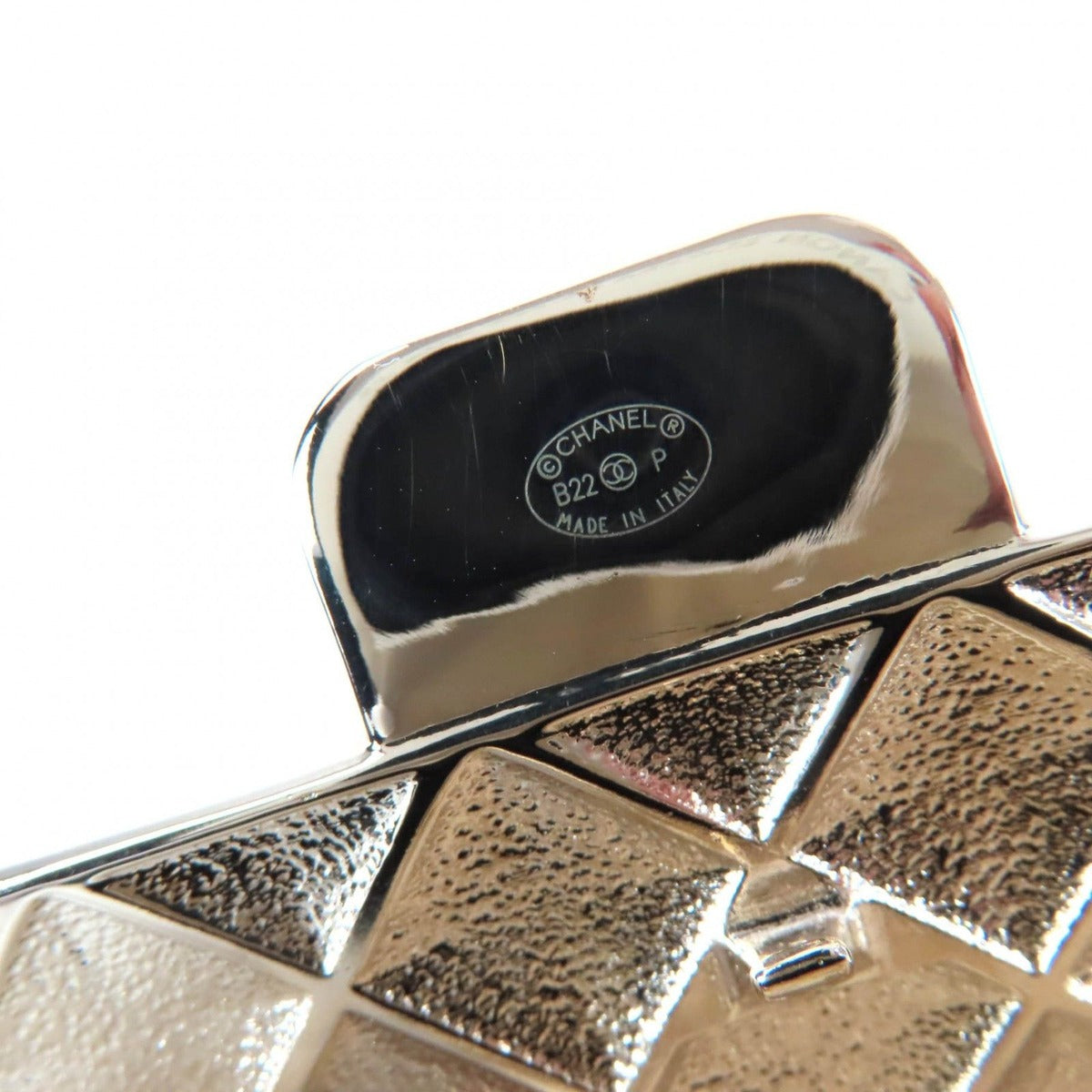 Chanel Quilted Bag Motif CC Logo Pircas Leather Chain Necklace Black — view 10