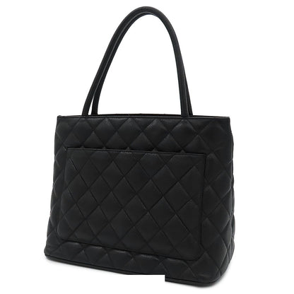 Chanel Reissue Tote Bag Quilted CC Logo Black Silver Caviar Leather — view 2