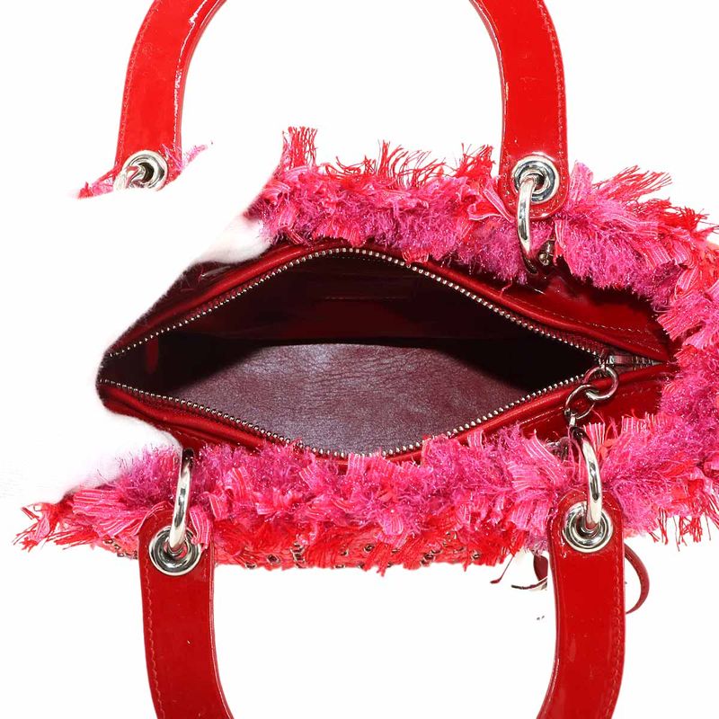 Christian Dior Chiristian Dior Lady Dior Medium 2way Hand Shoulder Bag Enamel