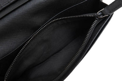 Prada Long Wallet Men Leather Genuine Black 2mv836 Portafverticale Saffiano