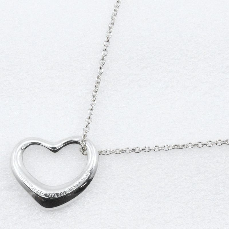 Tiffany & Co Open Heart Elsa Peretti 925 Silver Ladies 2.1g Necklace
