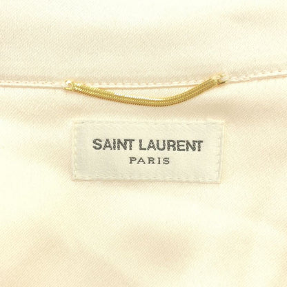 Saint Laurent Paris 19aw Silk Satin Ribbon Blouse 609404 Beige 34