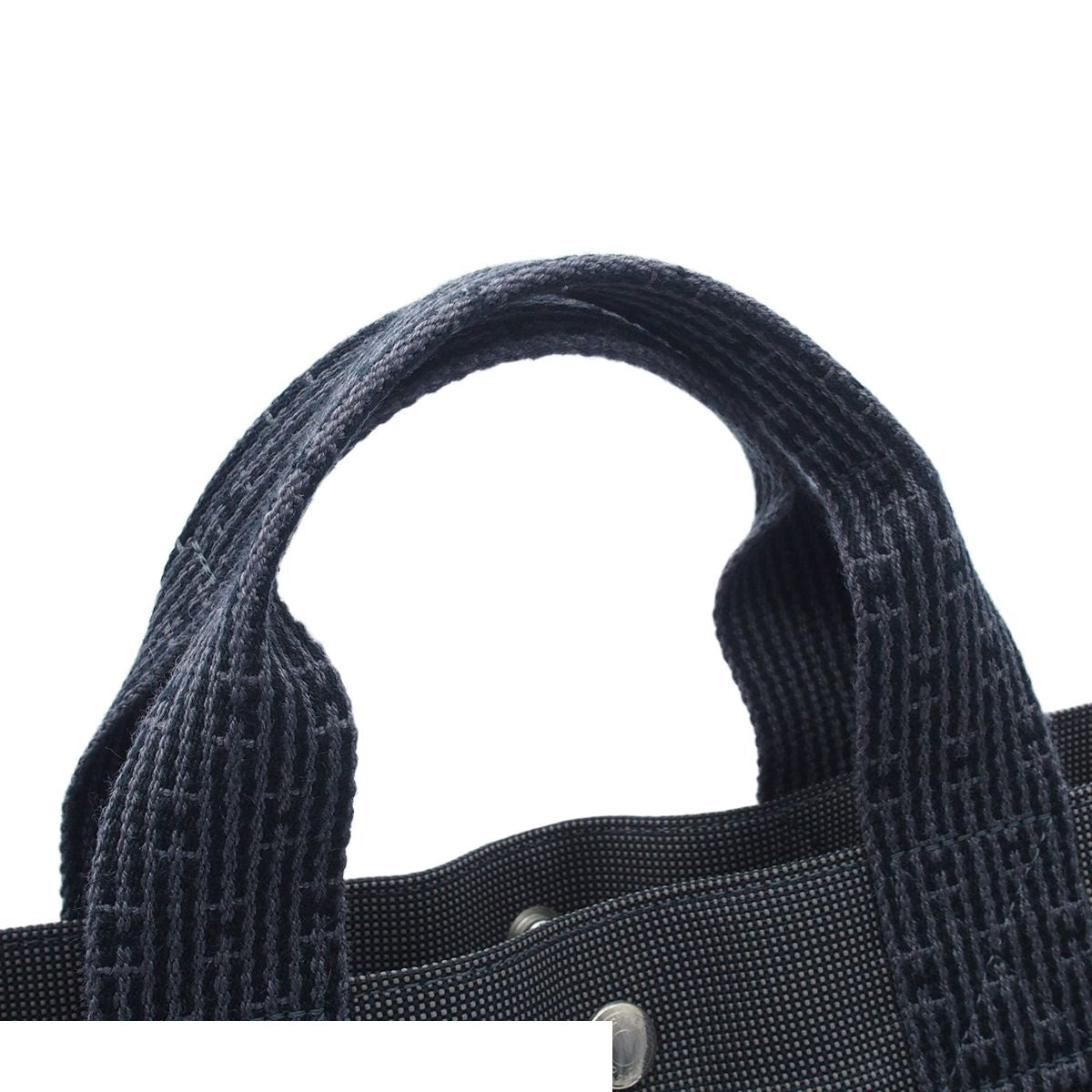 Hermes Her Line MM Gray Silver Nylon Canvas Tote Bag — view 4